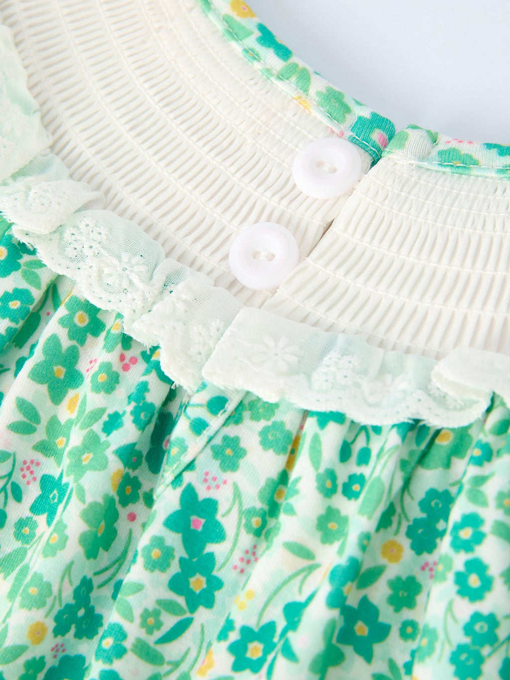 Girls St. Patrick’s Day Shamrock Bow Smocked Dress