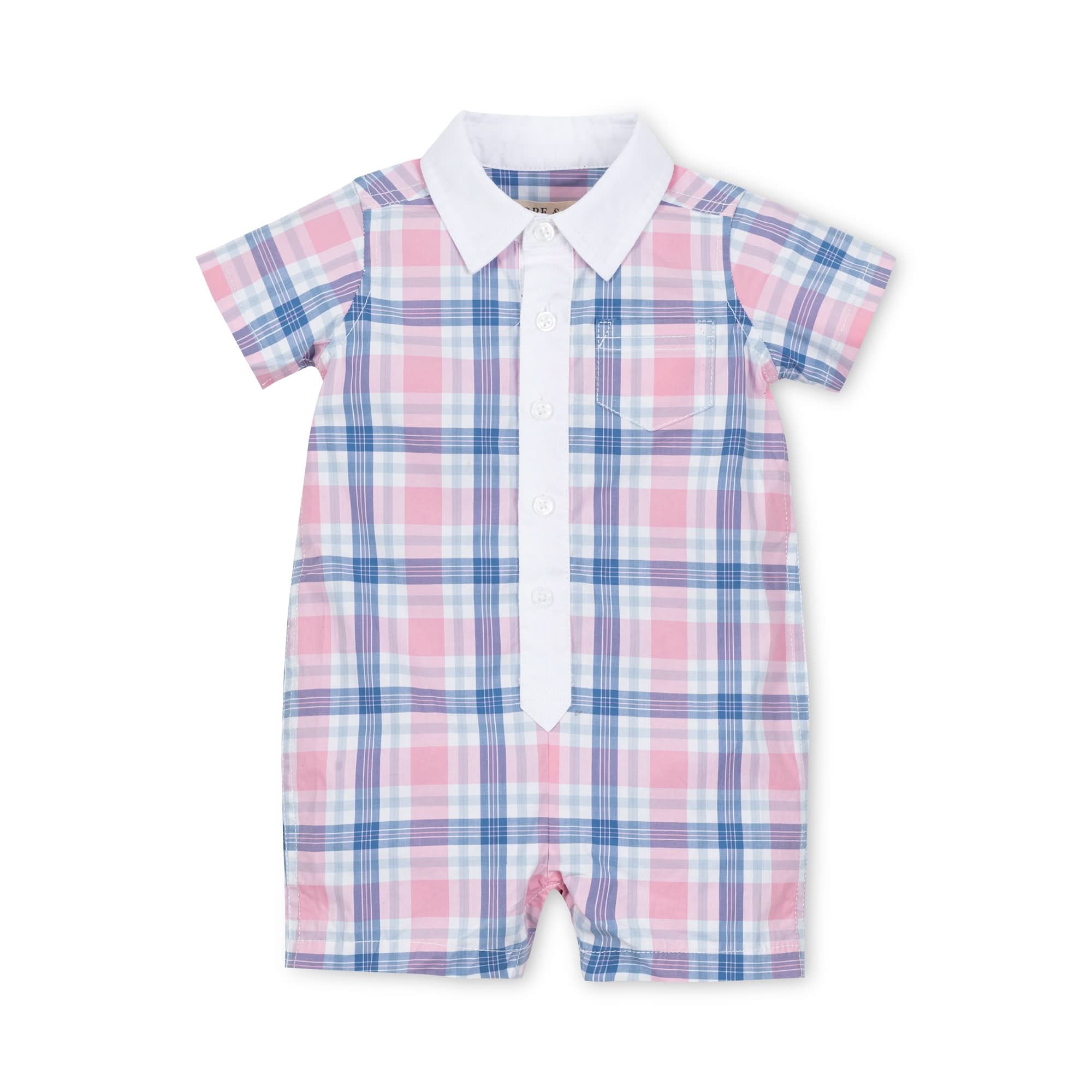 Stretch Organic Poplin Button Front Romper