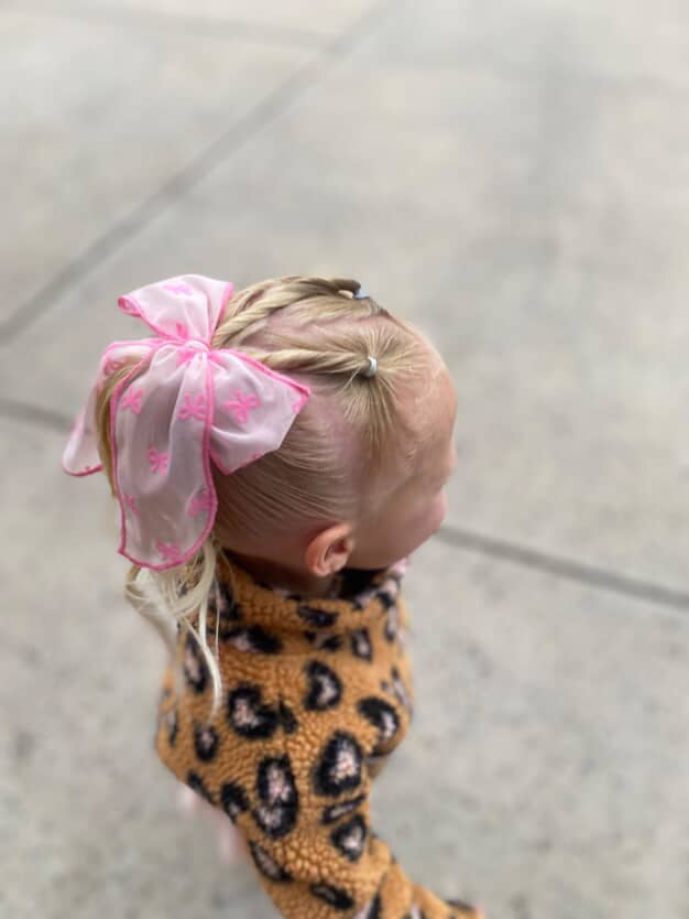 Oversized Hot Pink Flocked Bows Bow