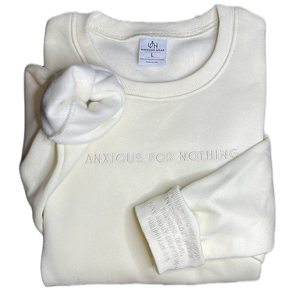 Anxious for Nothing premium crew neck sweatshirt heavy weight