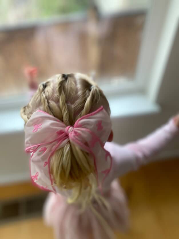 Oversized Hot Pink Flocked Bows Bow