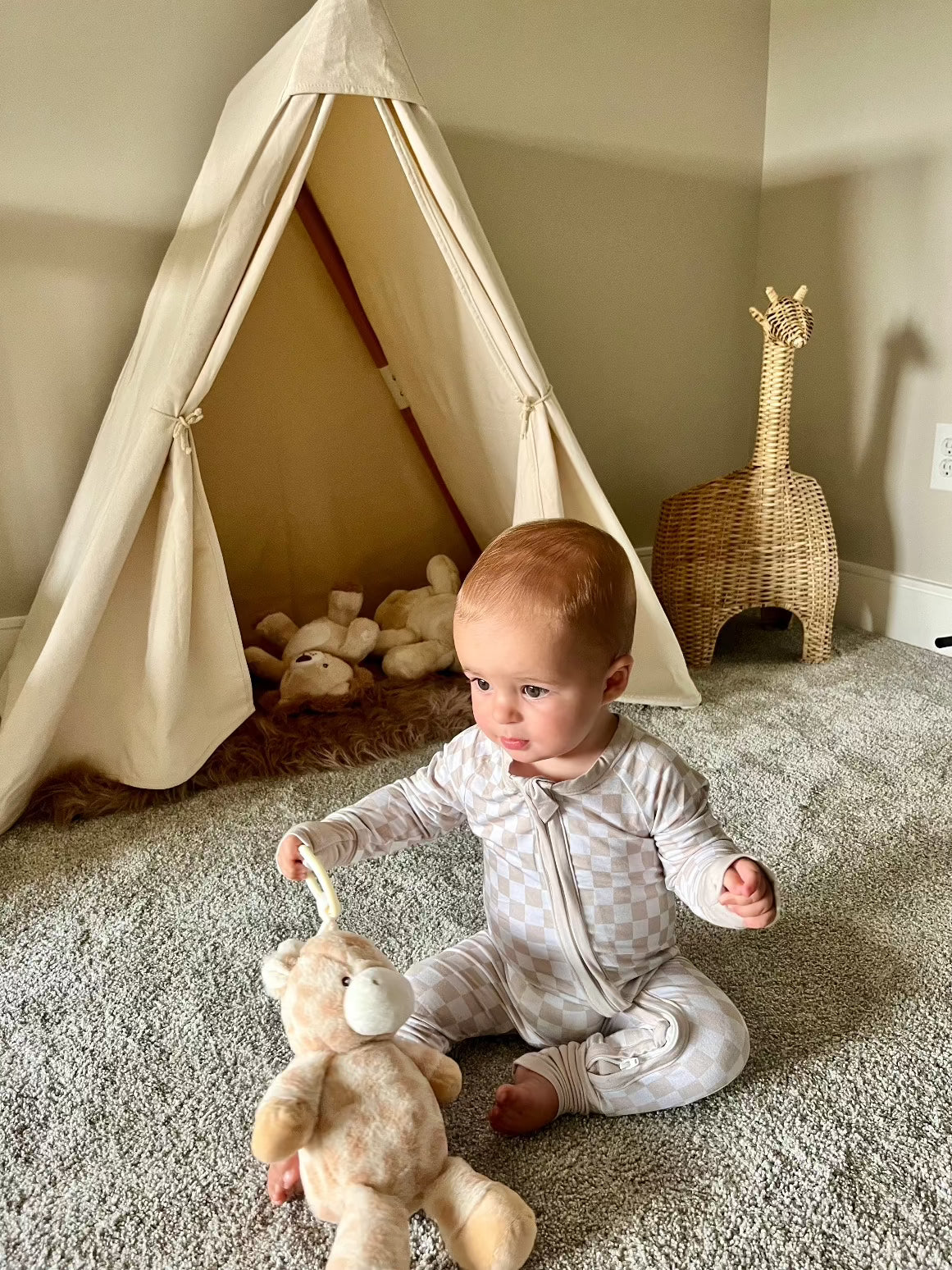 Checkered Bamboo Sleeper | Soft Baby Onesie