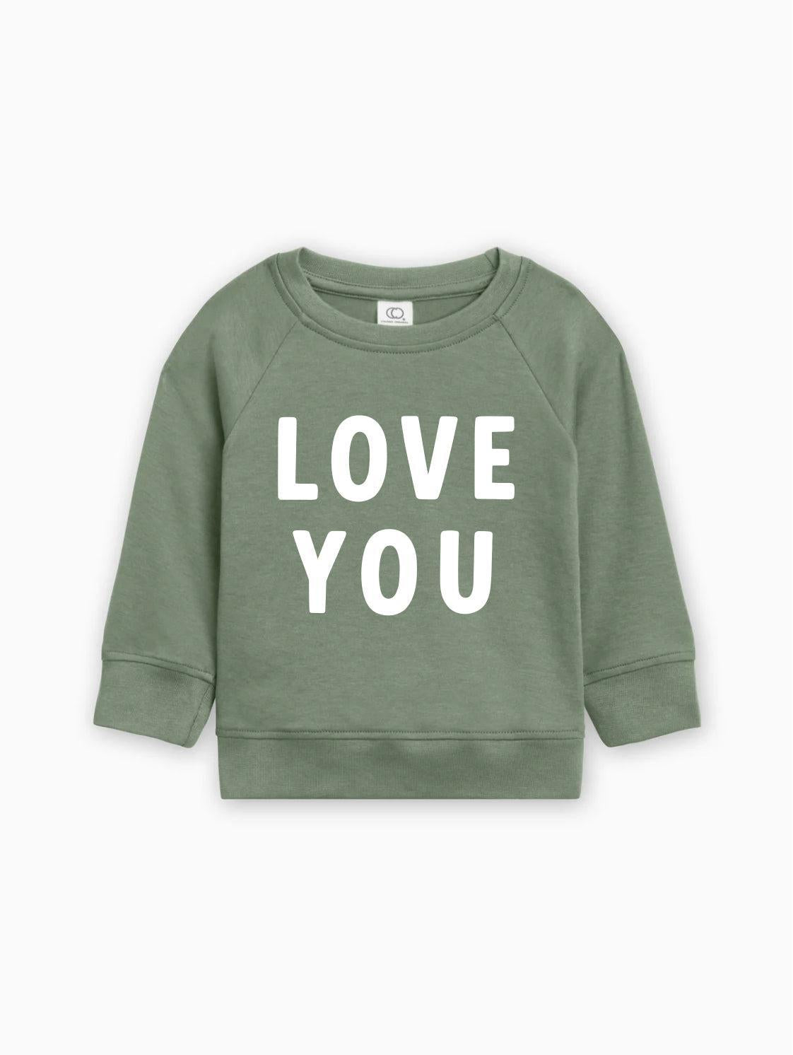 Love You Organic Cotton Baby & Toddler Valentine Day Pullover