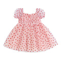 Baby Toddler Girl Valentine’s Day Dress Heart Print Short Puff Sleeve Tulle Princess