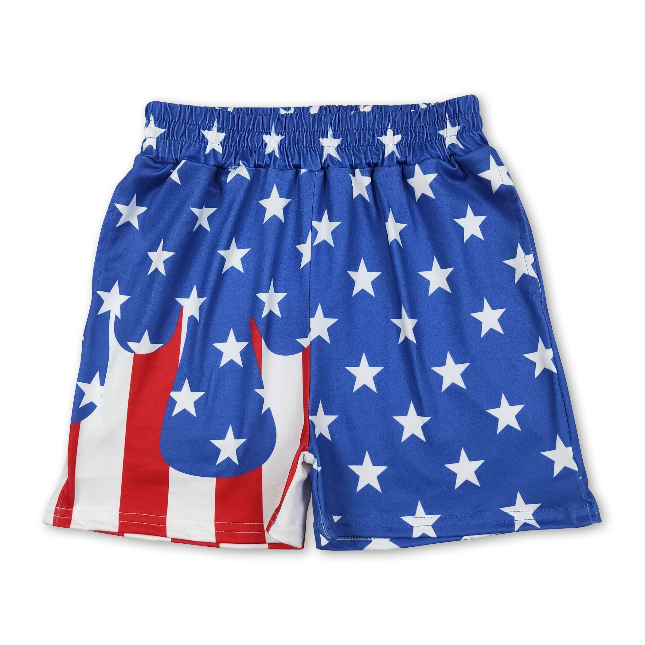Stars stripe kids boys 4th of july swim trunks