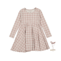 The Printed Long Sleeve Dress - Mauve Check
