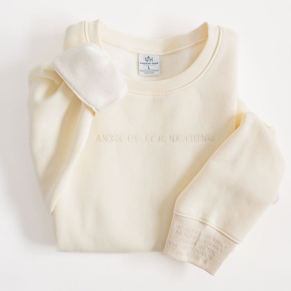 Anxious for Nothing premium crew neck sweatshirt heavy weight