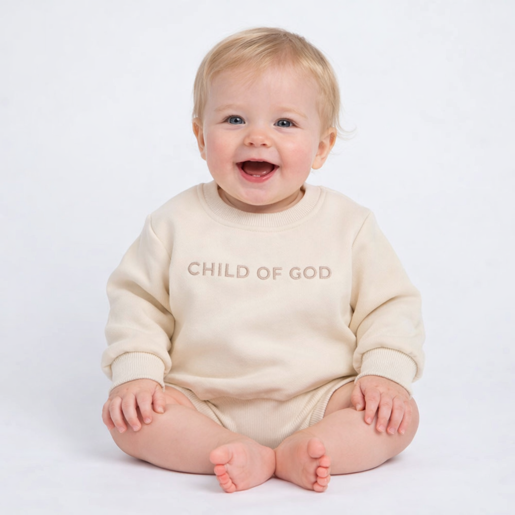Organic Baby Crewneck Sweatshirt – Child of God Embroidered