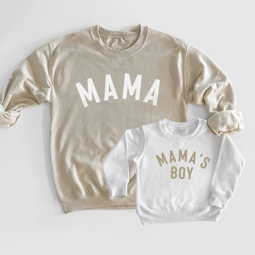 Mama & Mama’s Boy Matching Sweatshirts | Mother Son Outfit Set