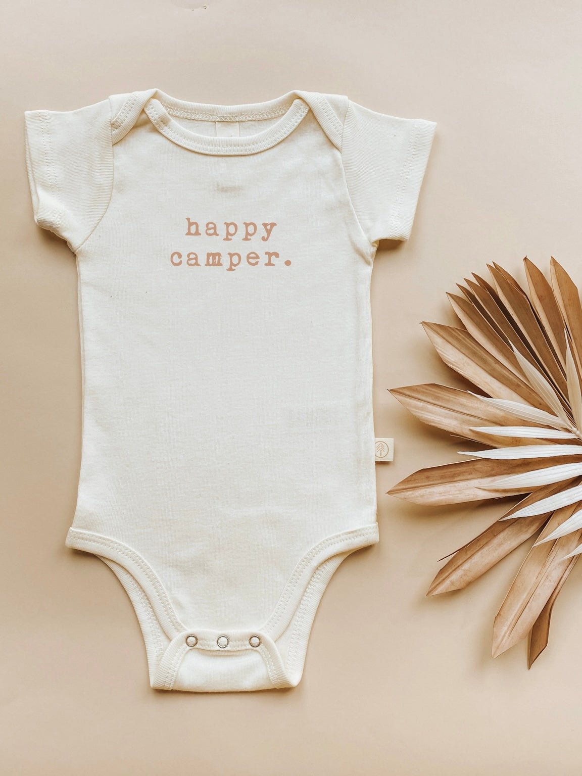 Happy Camper Clay Organic Cotton Baby Bodysuit Short Sleeve