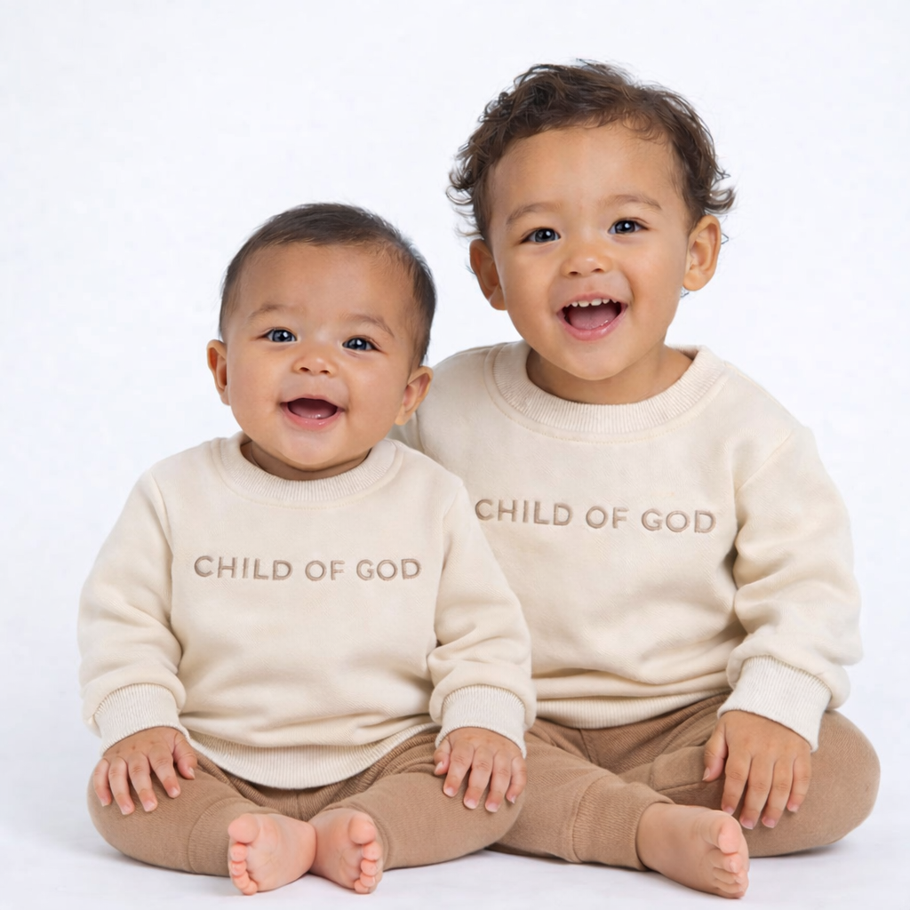 Organic Baby Crewneck Sweatshirt – Child of God Embroidered
