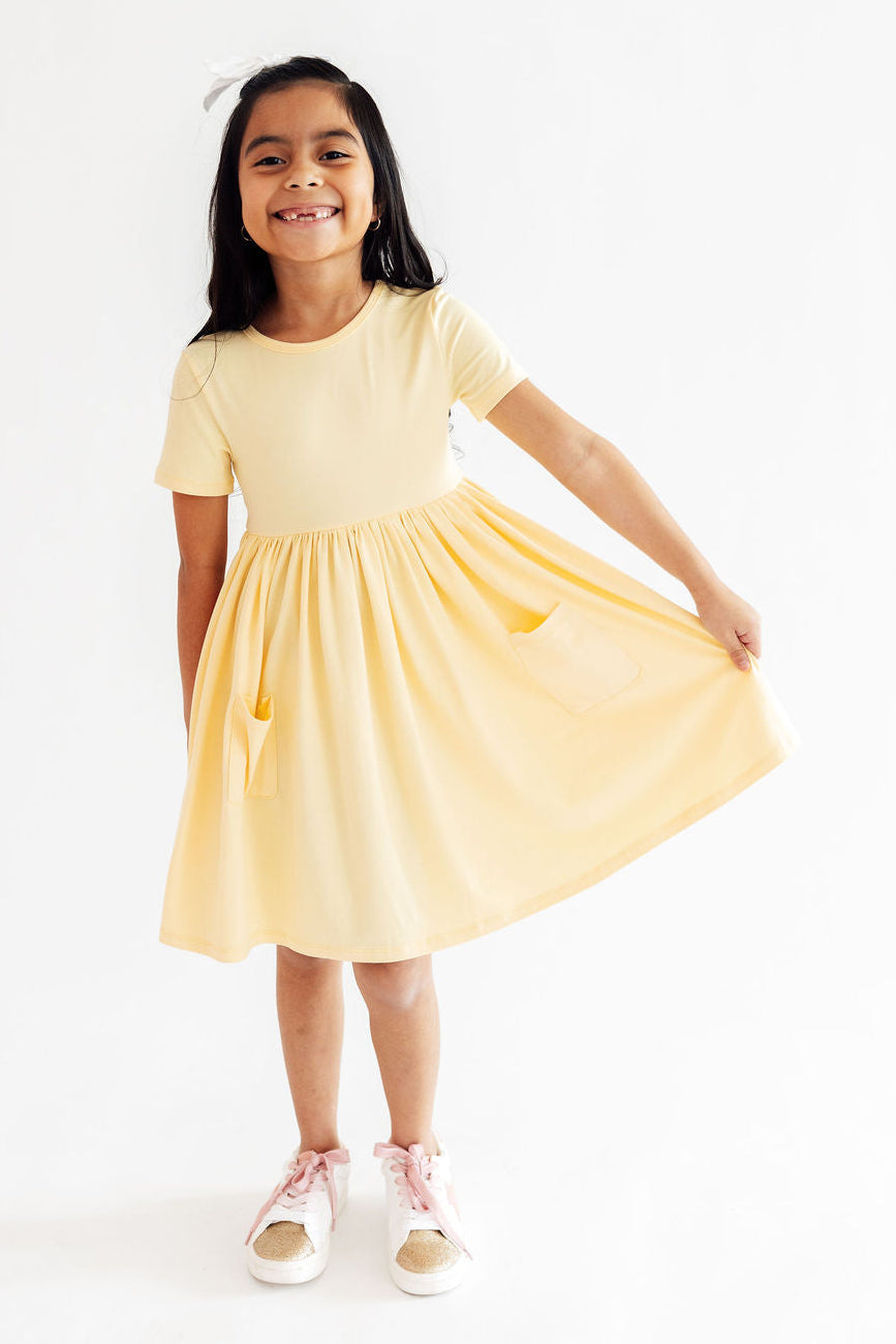 Butter Yellow Pocket Dress