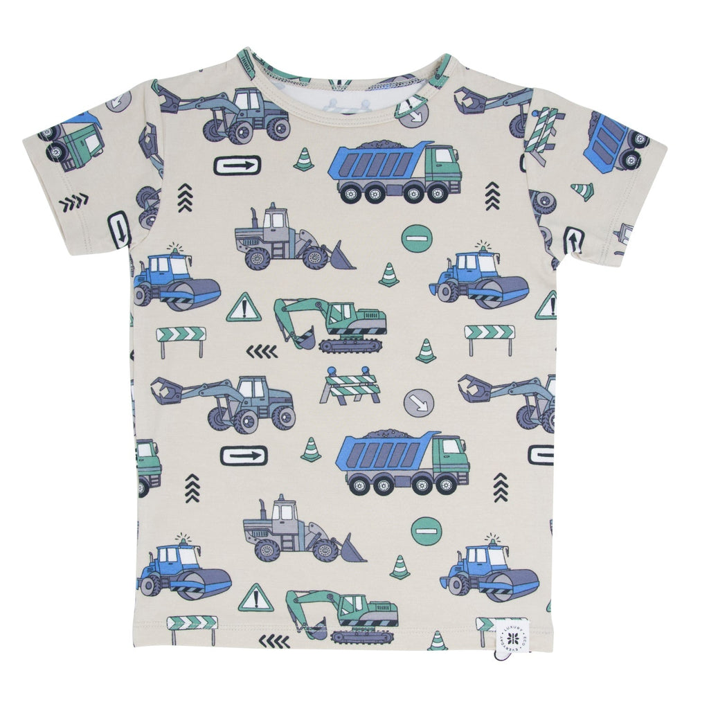Trucks Diggers Construction  Summer Pajama Set