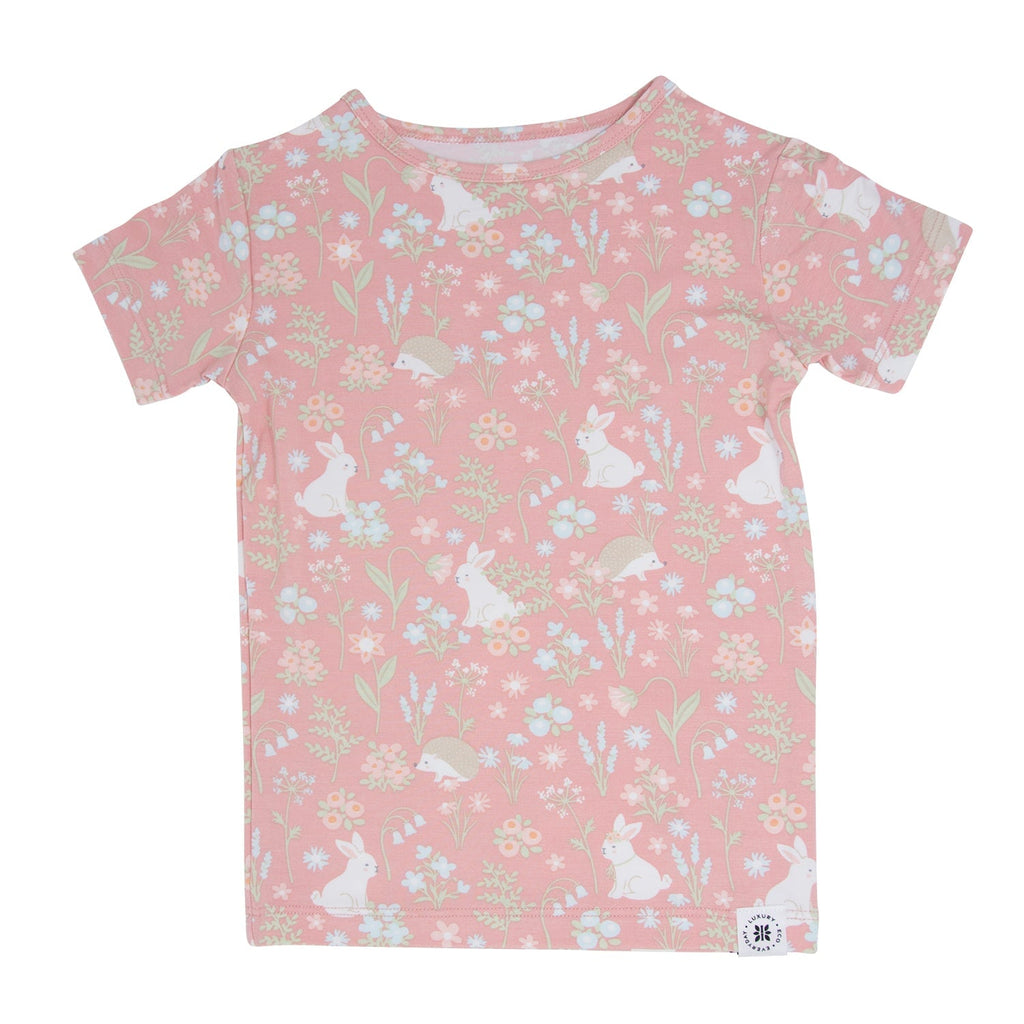 Pink Bunny Floral Summer Pajama Set